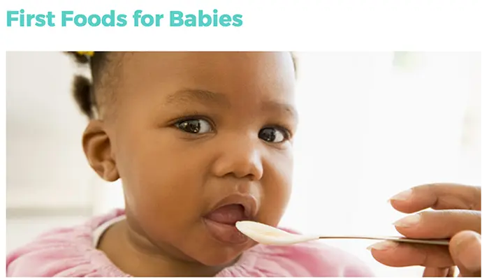 First foods for babies